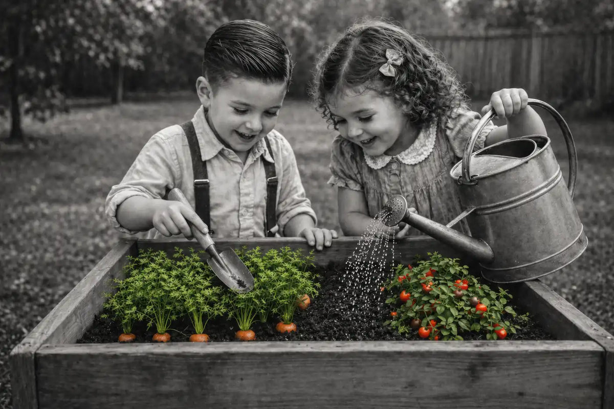 Zach and Nellie tending their garden — The Saturday Society